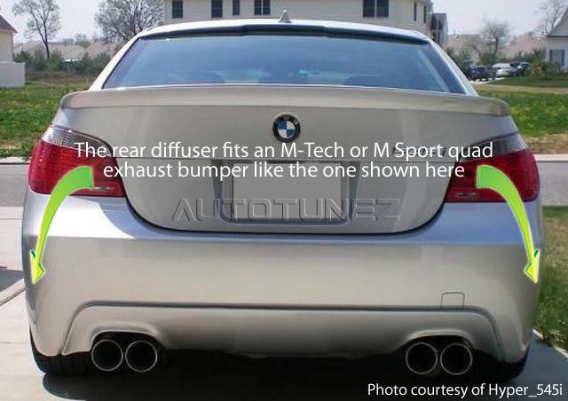 2004-2010 5 SERIES E60 QUAD EXHAUST MTECH DIFFUSER | Extreme Parts